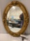 Antique wood frame mirror, approx 19 x 25 in.
