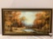 Large framed original nature scene oil painting signed by artist G. Neczyporuk, approx 54 x 30 in.