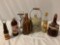 6 pc. lot of vintage alcohol / beer bottles; Jack Daniels jug, leather stamped Columbia wrapped