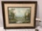 Vintage framed nature scene original canvas board oil painting signed by artist, approx 24 x 20 in.