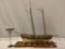 KATY 1800 wooden ship model w/ nice details / wood stand, approx 21 x 20 x 5 in.