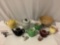 10 pc. lot of vintage pottery/ ceramic tableware: Hall tea pot, Shenango, Czechoslovakia creamer,