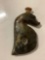 Unusual old carved jade pendant of Dragon Head with blade shaped body, approx 4 x 2 in.