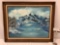 Framed Vintage Blue Majesty oil painting on canvas signed by artist Cash, approx 29 x 23 in.