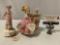 2 pc. Lot of Josef Originals painted porcelain girl at piano figurine / music box, Humoresque, and