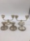 Assortment of sterling silver weighted candle holders total weight 1170 grams