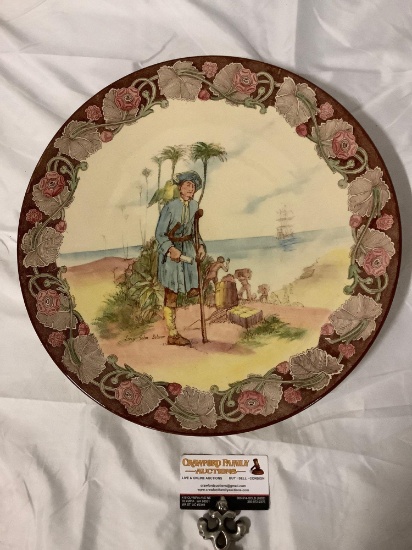 Vintage Royal Doulton - Long John Silver wall hanging plate, made in England, approx 16 in.