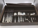Partial antique Gorham sterling silver figural flat ware set 46 pieces total weight 2125 grams