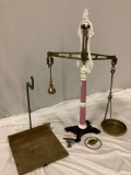 Old antique You g & Marlow / W. & T. Avery Scale w/ brass trays, weights, hangers, painted cast iron