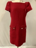 PRADA Virgin wool red mini dress, made in Milano, Italy, approx 33 x 16 in.