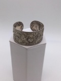 Antique Kirk and Son sterling repousse cuff bracelet