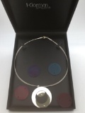 I. Gorman jewelers sterling silver braided cable necklace w/ pendant and changeable pieces
