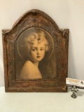 Antique 1927 portrait artwork - The Light of The World by Florence Thayer Darrow, approx 14 x 18 in.