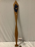 Wood carved Native American Puyallup Tribe paddle w/ Blue Eagle design, signed / numbered 16 of 20