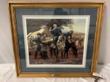 Framed hand signed and numbered print, Council of War July 2, 1860 by Don Stivers, numbered 135/650,