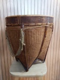 Chinese Woven Rice/Grain Basket with Carrying Handle