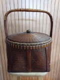 Amazing Indonesian Woven Basket w/ Detailed Woven Design