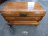 Vintage Rosewood(?) Chinese Storage Trunk w/ Brass Hardware