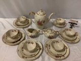 Gorgeous 20 pc. vintage Rosenthal - Effenbein gold rimmed fine bone china German tea set, seats at