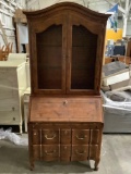 Vintage wood secretary desk, approx 38 x 20 x 81 in.