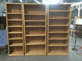 3 large book Cases with adjustable shelving