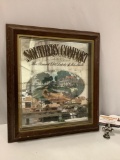 Vintage framed Southern Comfort alcohol advertising bar mirror, approx 16 x 18 in.