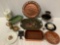 Lg. lot of tableware / decor; Gregorian solid copper plate, Baumann, Enoch Wedgwood plate and more