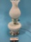 Vintage table lamp with milk glass hobnail design/ shade, tested/working, approx 7 x 16 in.