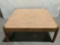 Vintage wood coffee table, approximately 37 x 37 x 14 in.