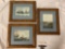 3 pc. lot of wood framed tugboat / ship art prints, approx 10 x 12 in.