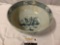 Old antique 1700s English Delft Earthenware bowl w/ scenic design, approx 12 x 6 in.