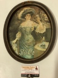 Vintage Fabcraft PEPSI COLA soda pop advertise w/ fancy dressed lady image, shows wear, approx 11.5