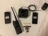 ICOM IC-FS Transceiver w/ Desktop Charger BC-119, Battery BP-196, Battery Zone backup,