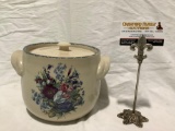 2004 Home and Garden Party LTD ceramic crock w/ lid, approx 9 x 6 in.
