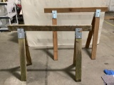 2 pc. lot of wooden saw horses.