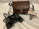 Vintage BUSHNELL Sportview Insta-Focus binoculars 7x35 w/ case, shows wear, approx 7 x 5 in.
