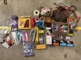 Huge lot of hardware, hobby paint brushes, vintage Battery Charger shower handle and more. INV 2212