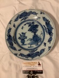 Old antique 1700s Dutch Delft Assiette Faience small plate, approx 8.75 in.