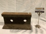 Antique metal anvil /railroad track piece, approx 12 x 6 x 6.5 in.