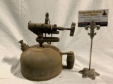 Antique metal HERCULES blow torch, approximately 9 x 7 x 9 in.