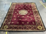 Feizy Rugs red wool rug , made in India, approx 96 x 130 in.