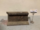 antique metal anvil / railroad track piece, approx 13 x 6 x 7 in.