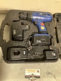 master Mechanic cordless power drill w/ case, batteries, charger.