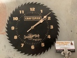 Sears Roebuck & Co. CRAFTSMAN saw blade battery operated wall clock , approx 10 in.