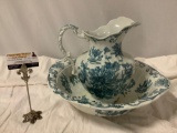 2 pc. lot of antique porcelain pitcher / basin Pitcairins limited Porcelain Royale Tunstall-England