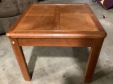 Vintage wood side table, approximately 24 x 24 x 19 in.