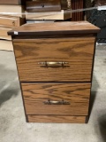 2-drawer wood nightstand, approx 16 x 14 x 22 in.