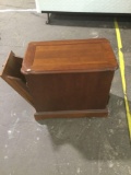 Vintage three drawer in table/nightstand with pull out magazine holder