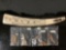 Antique Alaskan ivory scrimshawed cribbage game board w/ fossil bone pegs, animal designs signed