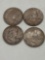 4x silver Franklin half dollars 52-S/ 53/ 54-D/ 62-D